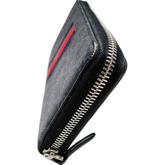 (S3) Authentic Gucci Wallet Long Black PVC Luxury Vintage Designer Handbag - Picture 3 of 10